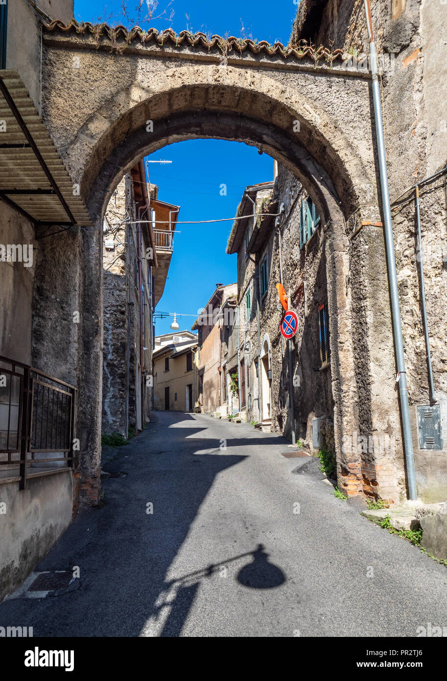 Subiaco (Italie) - un peu charmante ville médiévale sur la montagne Simbruini, dans la région métropolitaine de la ville de Rome Banque D'Images