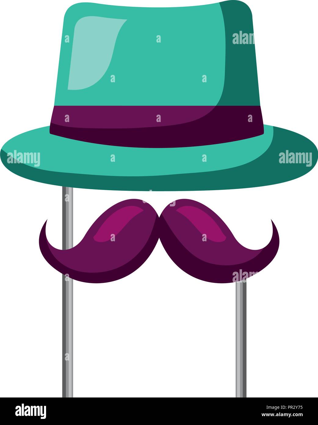 Chapeau classique partie de costume carnaval moustache Illustration de Vecteur