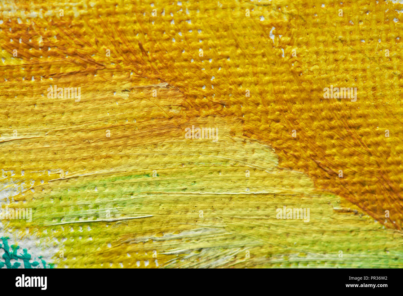 La peinture jaune de macro stoke vue rapprochée Banque D'Images