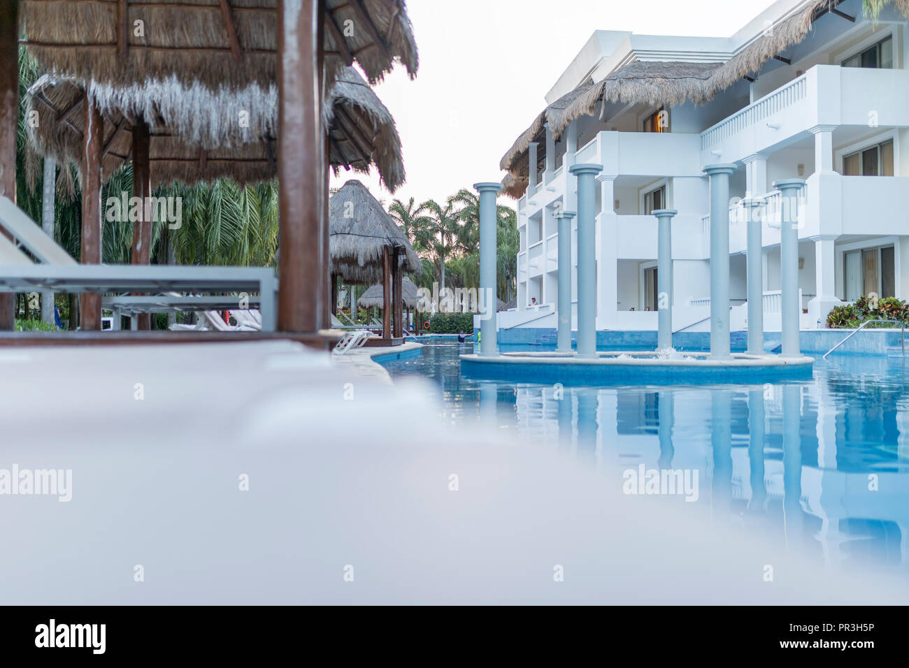 Hôtel Grand Riviera Princess Riviera Maya au Mexique le 24 juillet 2018. Tourné vers le bas bas de cet hôtel tout compris au coucher du soleil extérieur à la fin aftern Banque D'Images