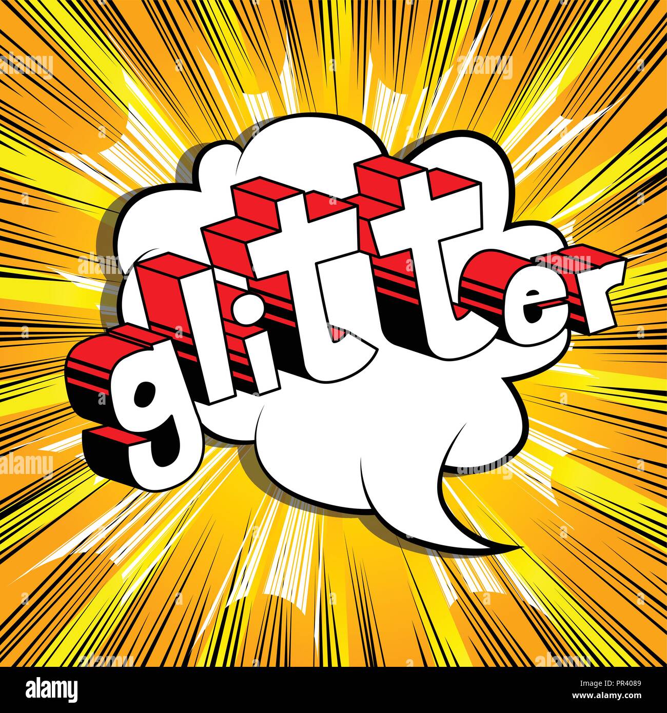 Glitter - Vector illustration comic book style phrase. Illustration de Vecteur