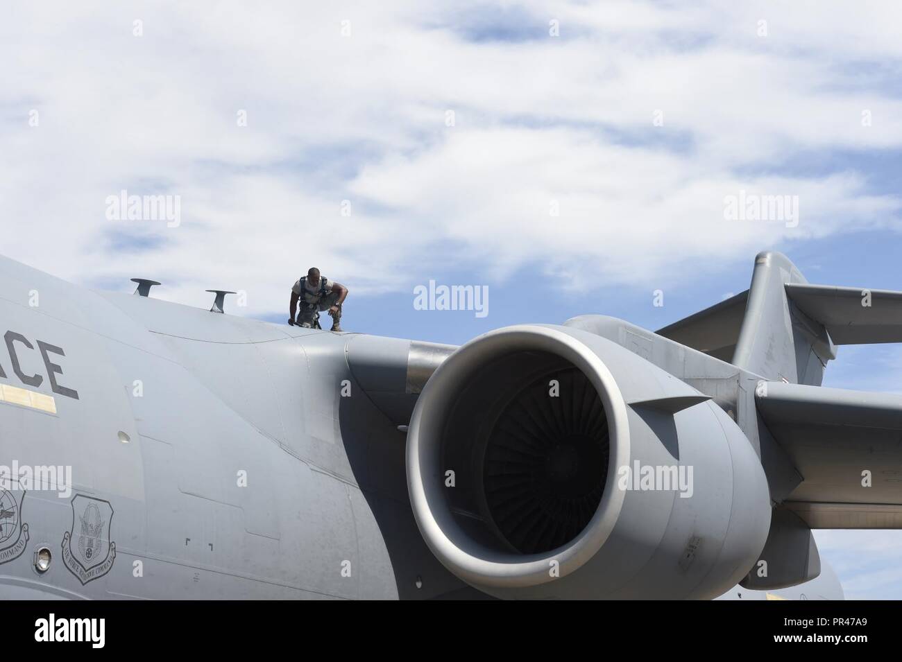 L'évacuation l'ouragan Florence Banque D'Images