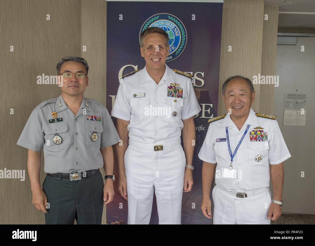 HONOLULU (sept. 12, 2018) - De gauche à droite, Vice-président de l'état-major des armées de la République de Corée, le lieutenant commandant Gen Lee Jong-Sup ; Commande de l'Indo-Pacifique américain Banque D'Images