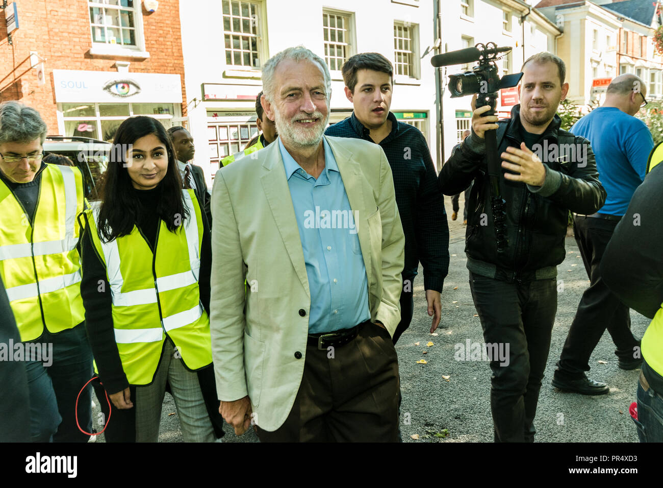 Redditch, UIK. 29 septembre 2018. Leader du travail parlant Jeremy Corbyn à Redditch Worcestershire. Crédit : Rob Hadley/Alamy Live News Banque D'Images