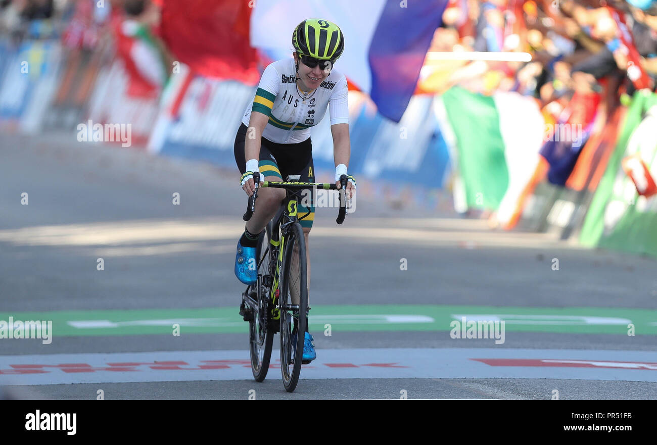 Innsbruck, Autriche. 29 septembre 2018. Amanda Spratt (Australie) au cours de la 2018, championnats du monde de cyclisme sur route course sur route élite femmes le 29 septembre 2018 à Innsbruck, Autriche - Photo Laurent Lairys / DPPI Crédit : Laurent Locevaphotos Lairys/agence/Alamy Live News Banque D'Images