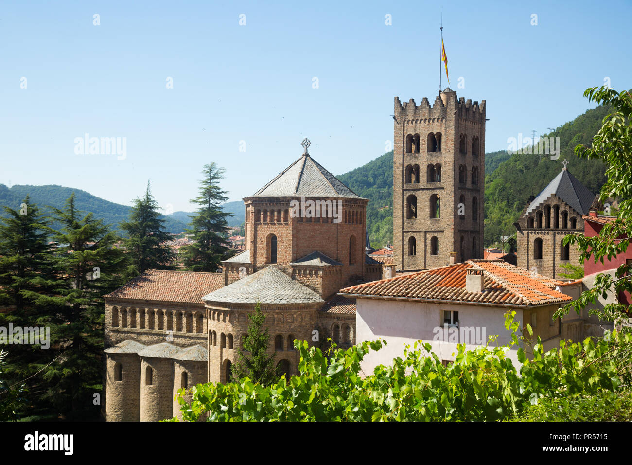 Monastère bénédictin de Santa Maria de Ripoll plus important ensemble de la Catalogne Romane Banque D'Images