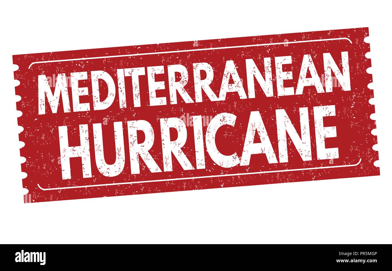 L'ouragan Méditerranée signe ou marque sur fond blanc, vector illustration Illustration de Vecteur