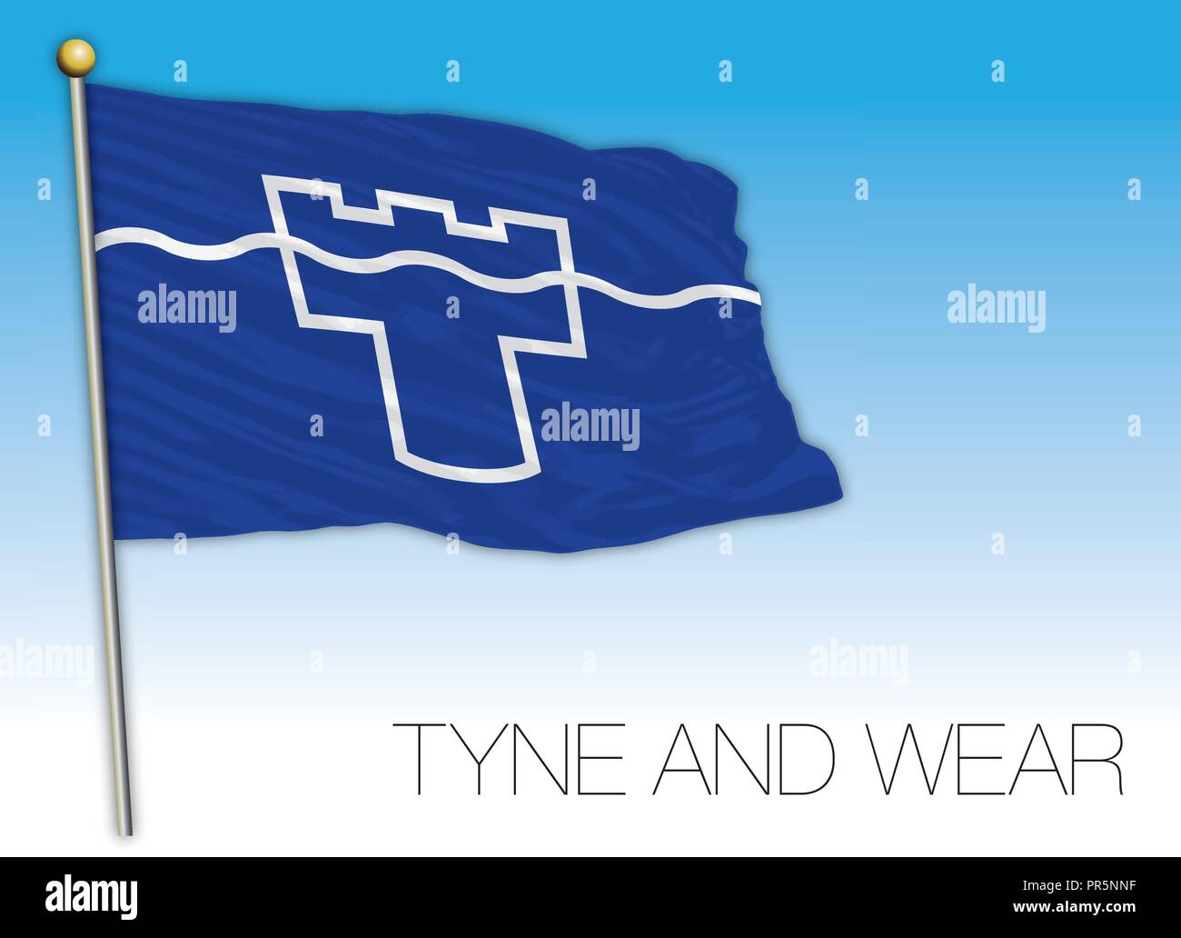 Drapeau du Tyne and Wear, Royaume-Uni, vector illustration Illustration de Vecteur