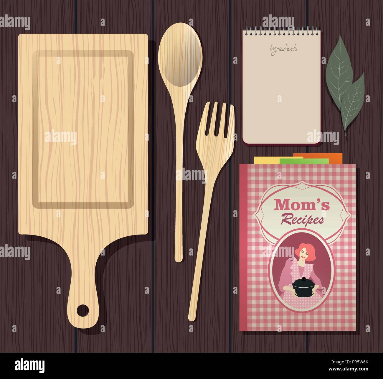 Livre de recettes. Ordinateur portable de cuisson Illustration de Vecteur