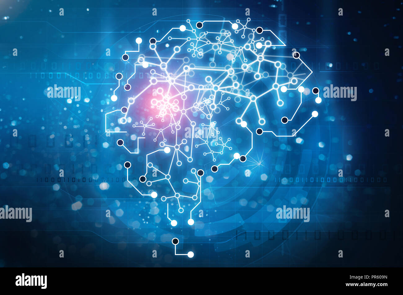 L'intelligence artificielle cerveau Banque D'Images