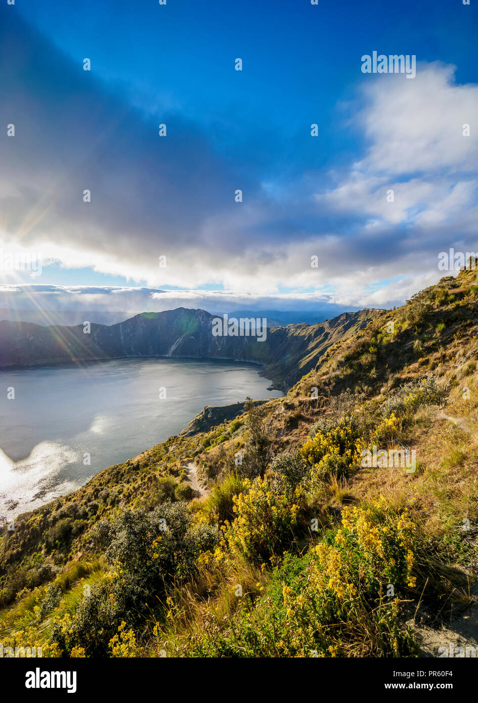 Le lac de Quilotoa, Equateur, Province de Cotopaxi Banque D'Images