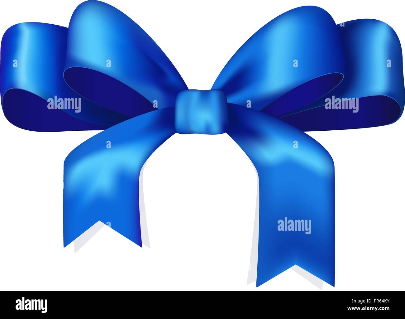 Soyeux bleu ribbon bow Illustration de Vecteur