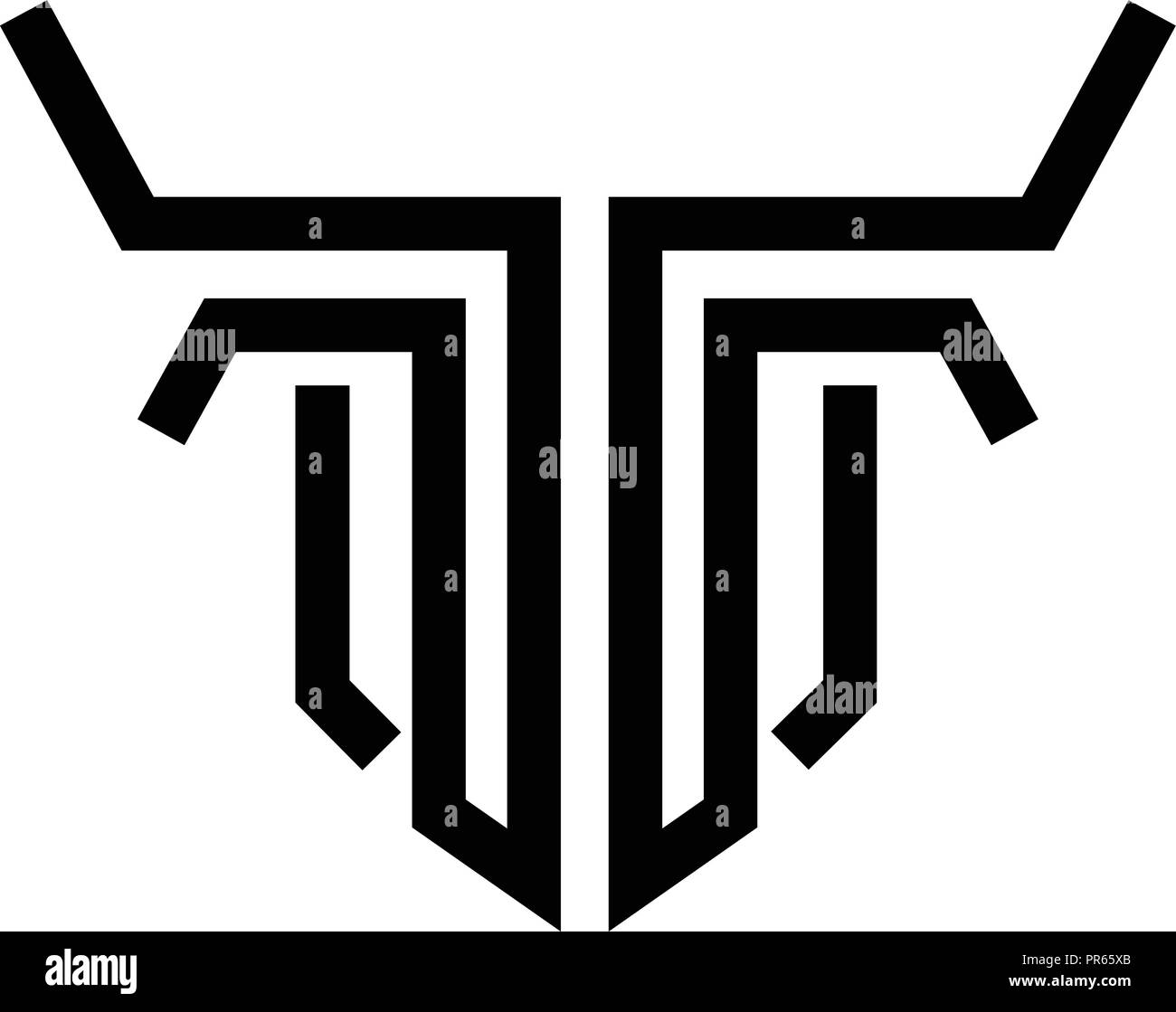 Lignes bull signe vecteur, résumé bull head logo ligne vector Illustration de Vecteur