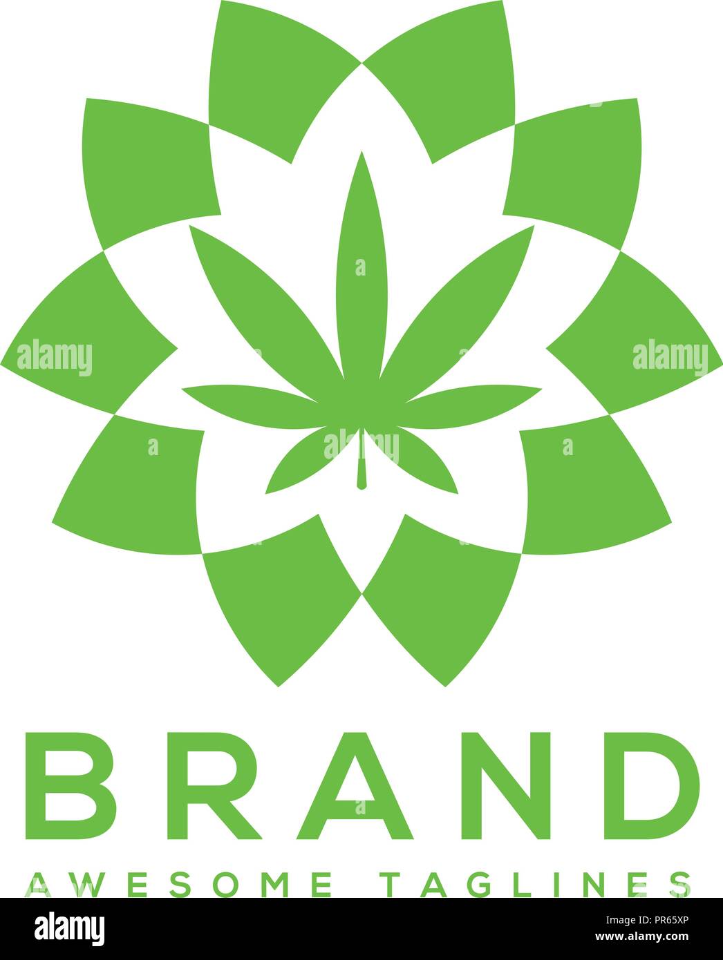 Cannabis Marijuana médicale , et des feuilles de cannabis marijuana, cercle logo logo concept médical Illustration de Vecteur