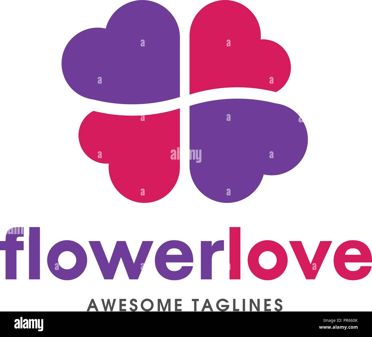 Logo coeur vecteur de couleur, logo Coeur de fleur, l'amour, l'amour de la forme, concept logo coeur logo, icône de Cœur, l'amour, de la santé ou votre médecin et symbole des relations Illustration de Vecteur