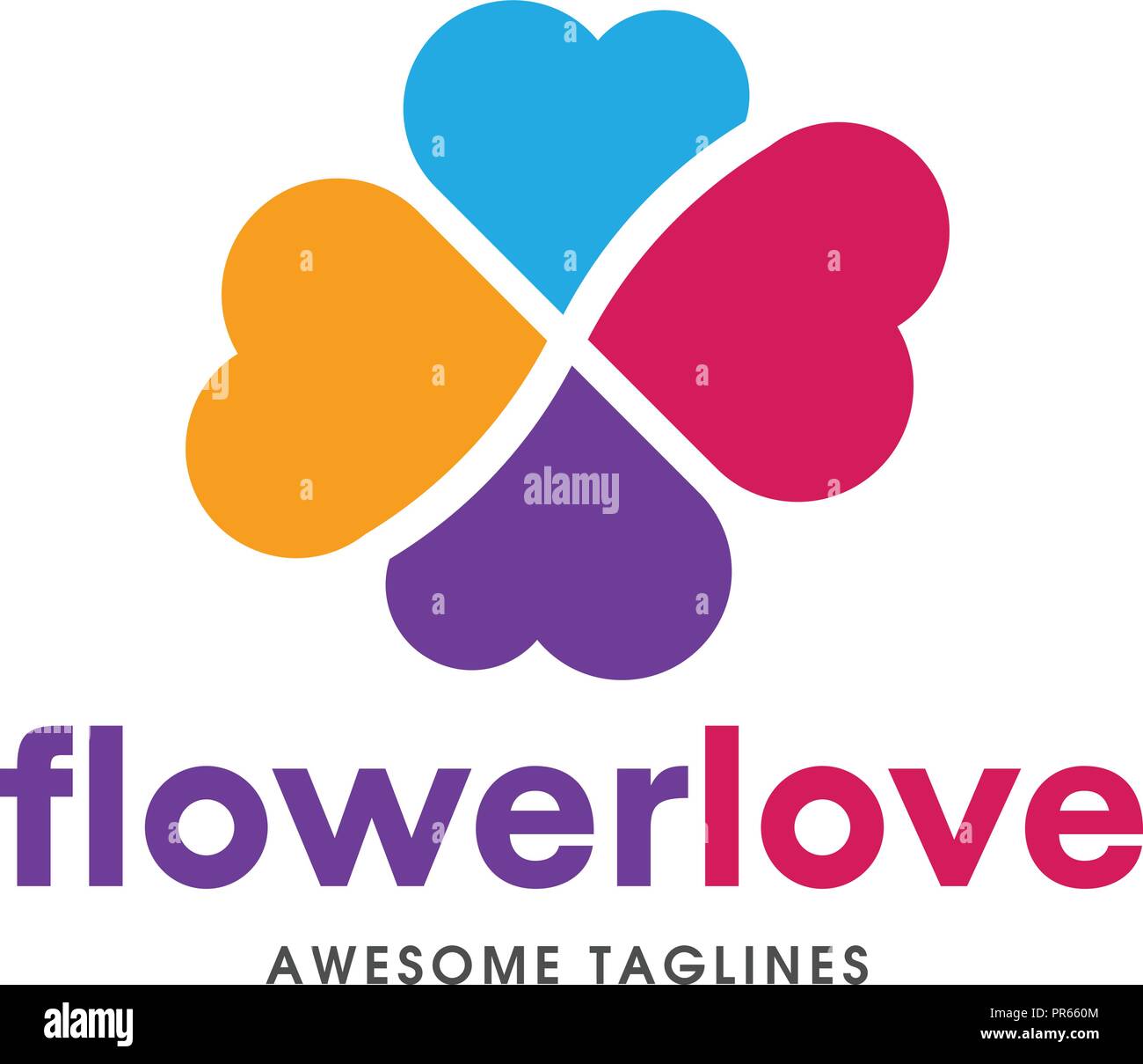 Logo coeur vecteur de couleur, logo Coeur de fleur, l'amour, l'amour de la forme, concept logo coeur logo, icône de Cœur, l'amour, de la santé ou votre médecin et symbole des relations Illustration de Vecteur