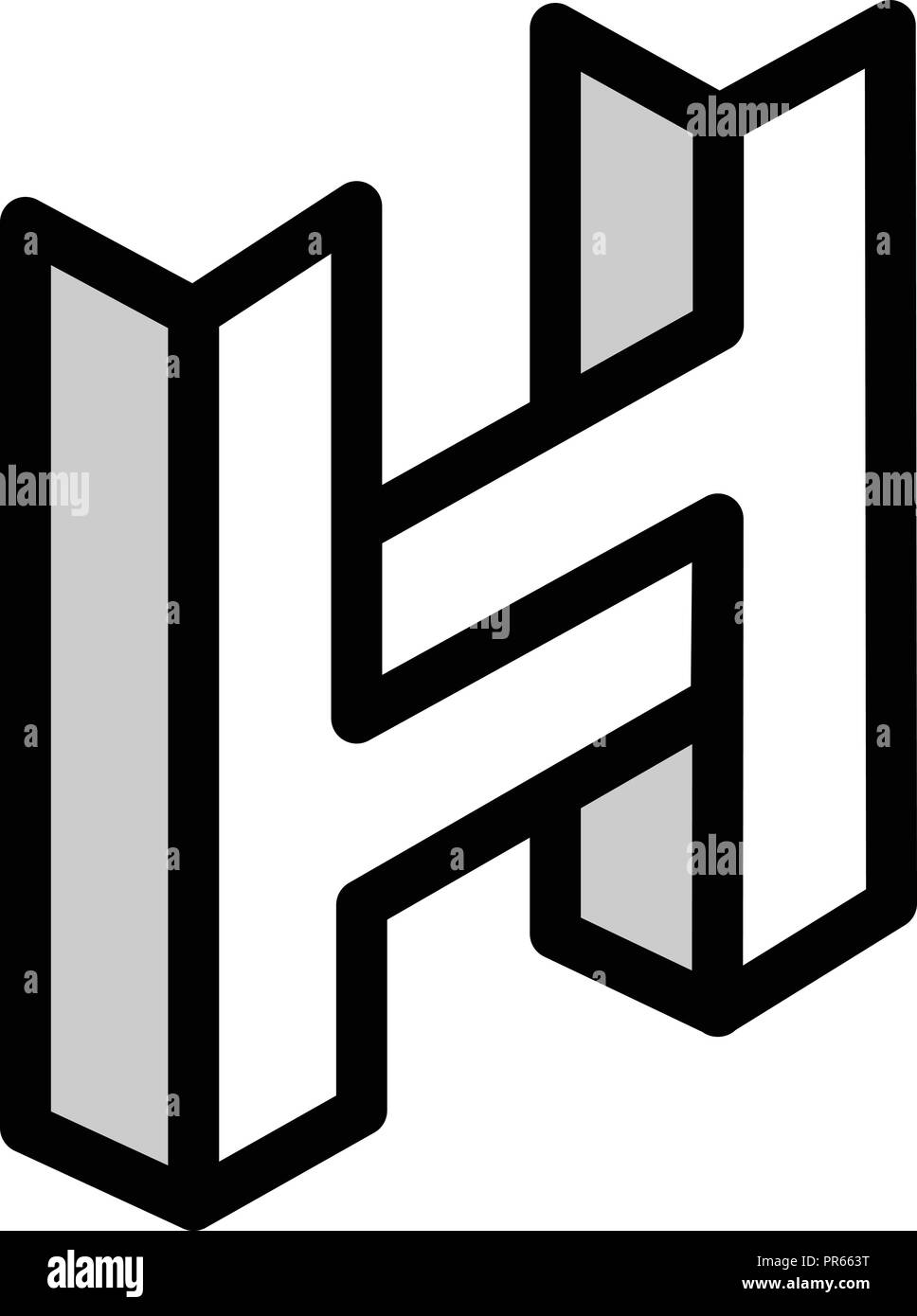 Lettre H construction logo, des icônes pour les entreprises de construction avec les initiales du logo lettre H, H lettre logo concept isométrique Illustration de Vecteur
