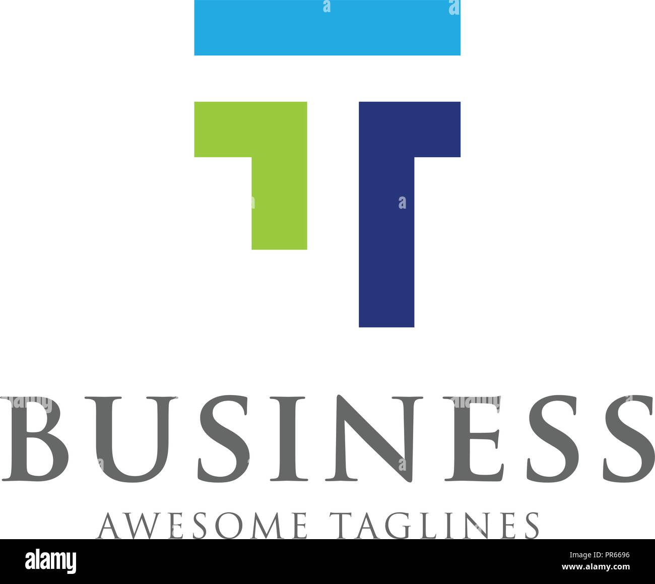 La lettre T Faite de de trois bandes, creative lettre T vector Logo rayures Illustration de Vecteur