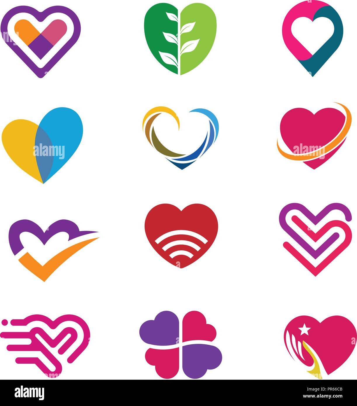 Icône de cœur logo vector, coeur logo, forme de coeur, l'amour, le Cœur du concept de logo logo, icône de Cœur, l'amour, de la santé ou votre médecin et les relations, symbole vecteur cardiaque Illustration de Vecteur