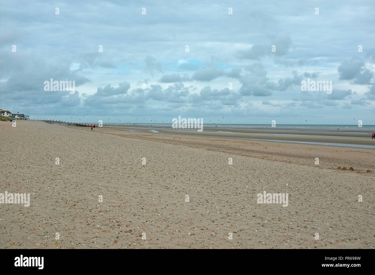 La plage de Camber Sands, carrossage, près de Rye, East Sussex Banque D'Images