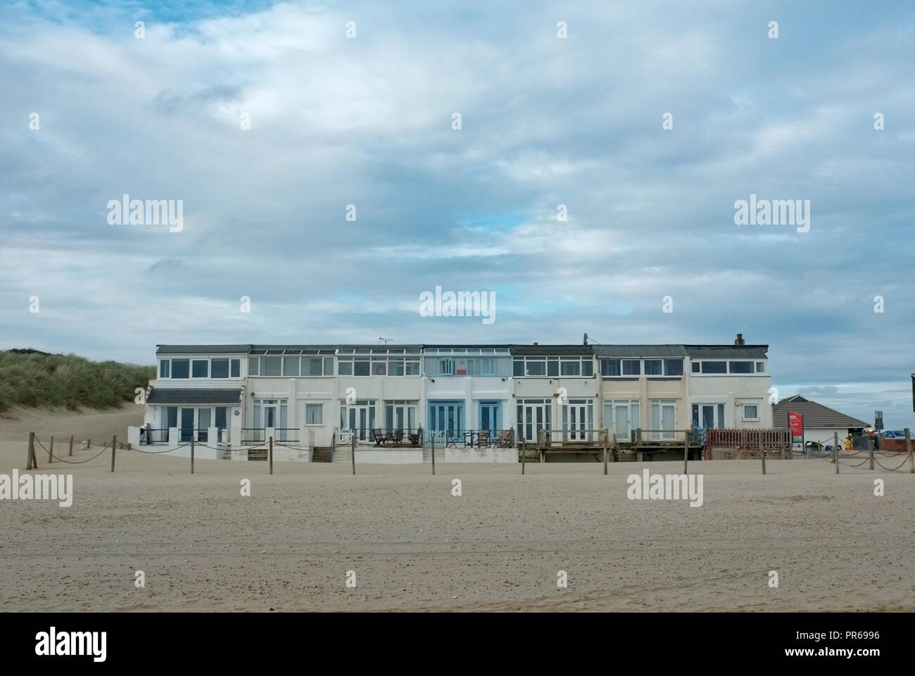 La plage de Camber Sands, carrossage, près de Rye, East Sussex Banque D'Images