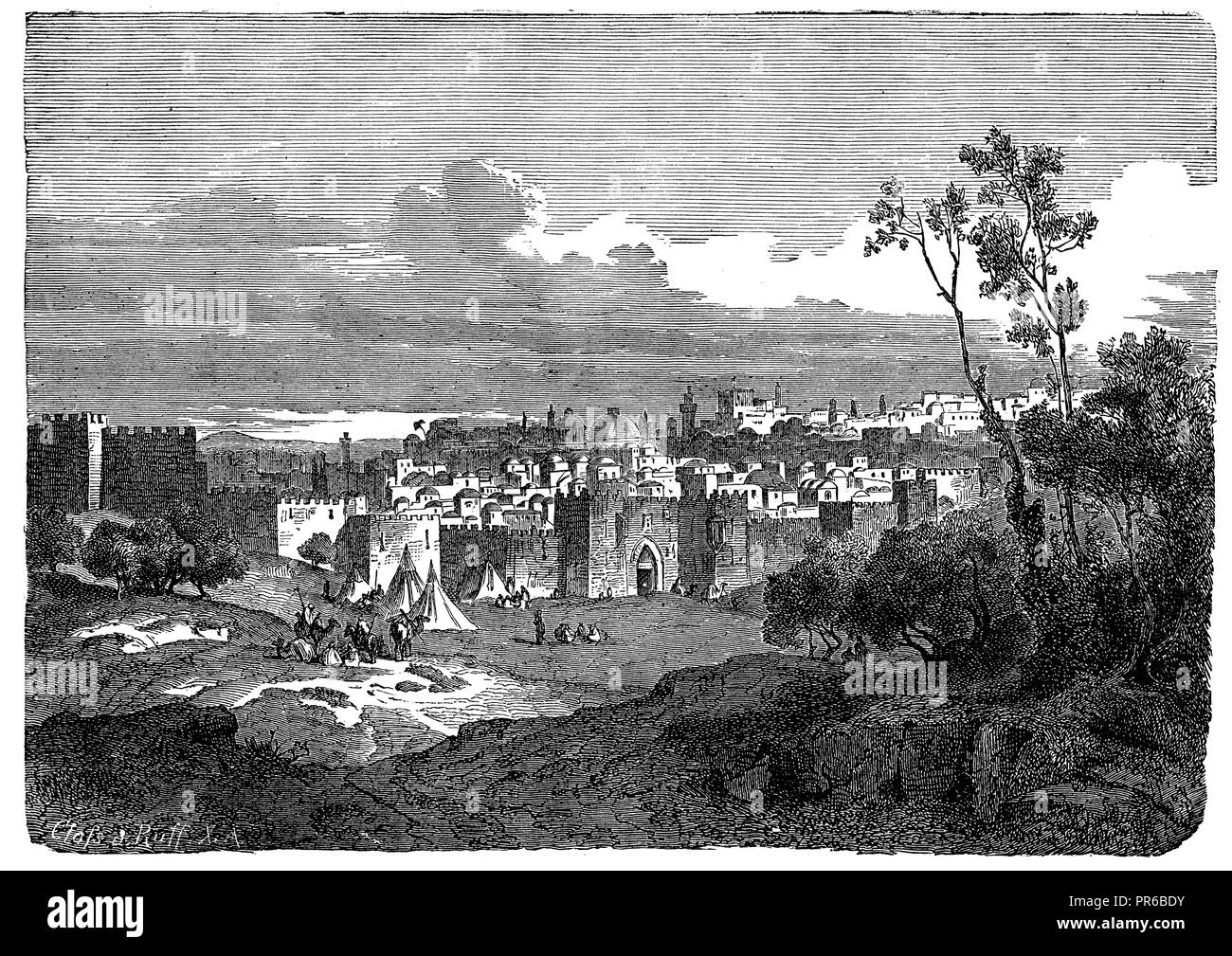Jérusalem : vue, 1879 Banque D'Images