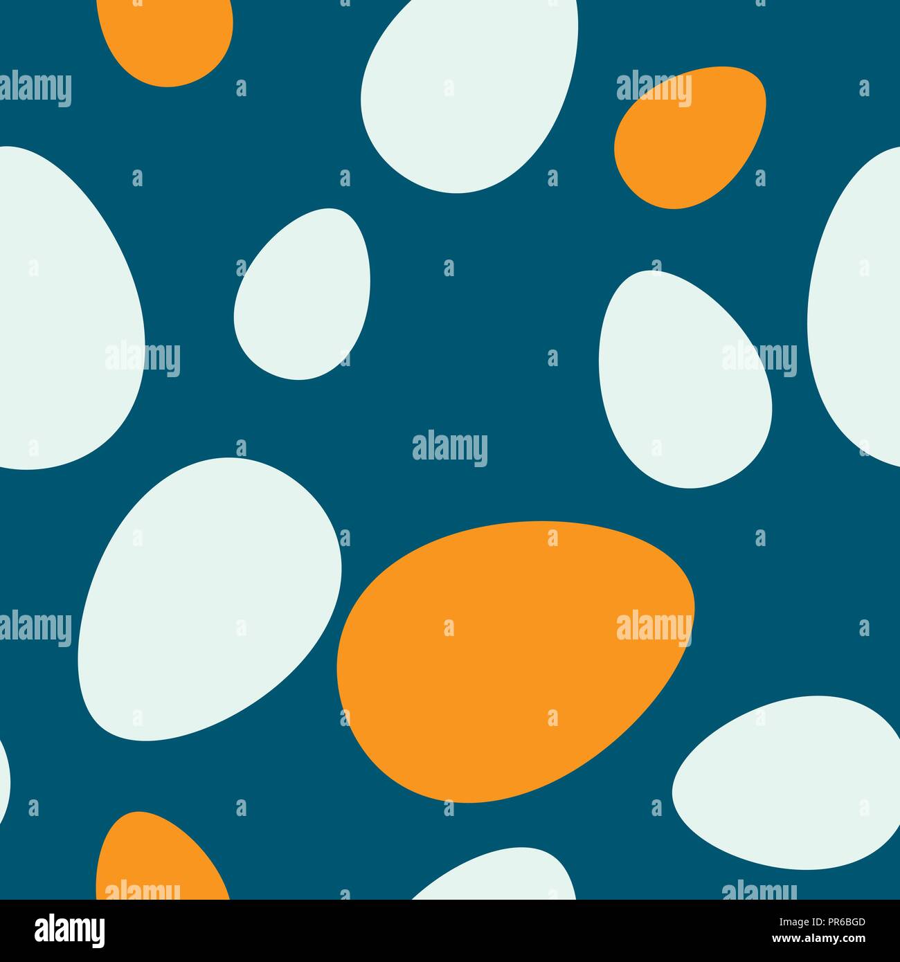 Jaune vecteur et menthe oeufs sur moderne fond bleu foncé seamless pattern. Idéal pour scrapbooking, tissu, papier peint ou numérique de l'artisanat. Illustration de Vecteur