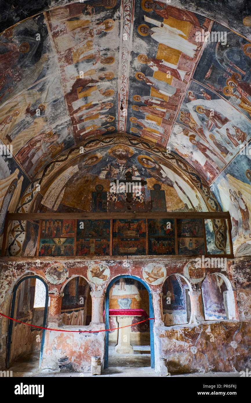 La Géorgie, Kutaisi, monastère de Gelati, patrimoine mondial de l'UNESCO, de l'intérieur, des fresques Banque D'Images