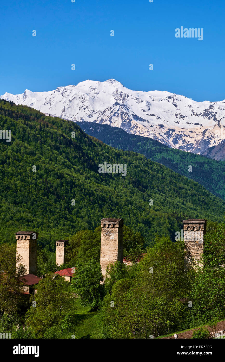 La Géorgie, Svaneti, Laili village, UNESCO World Heritage Banque D'Images