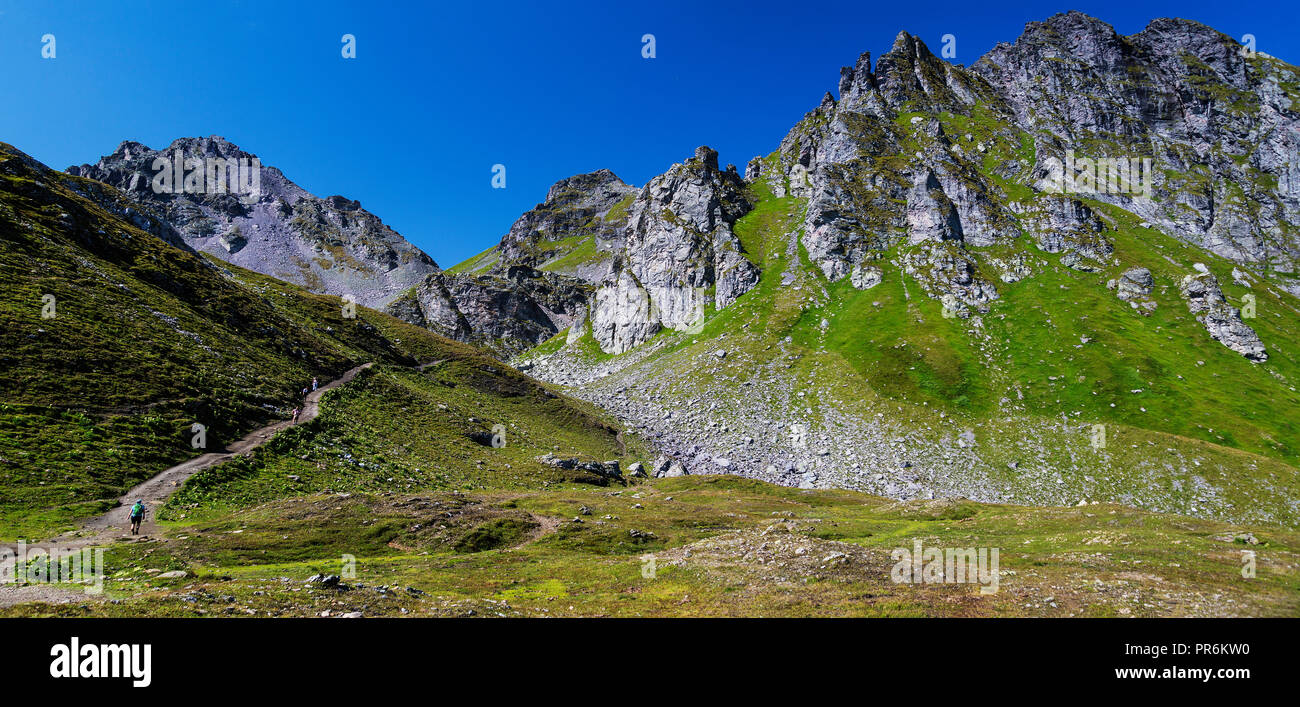 Vilters-Wangs sa dans le canton de Saint-Gall en Suisse. Vue de l'Pizolhutte Banque D'Images