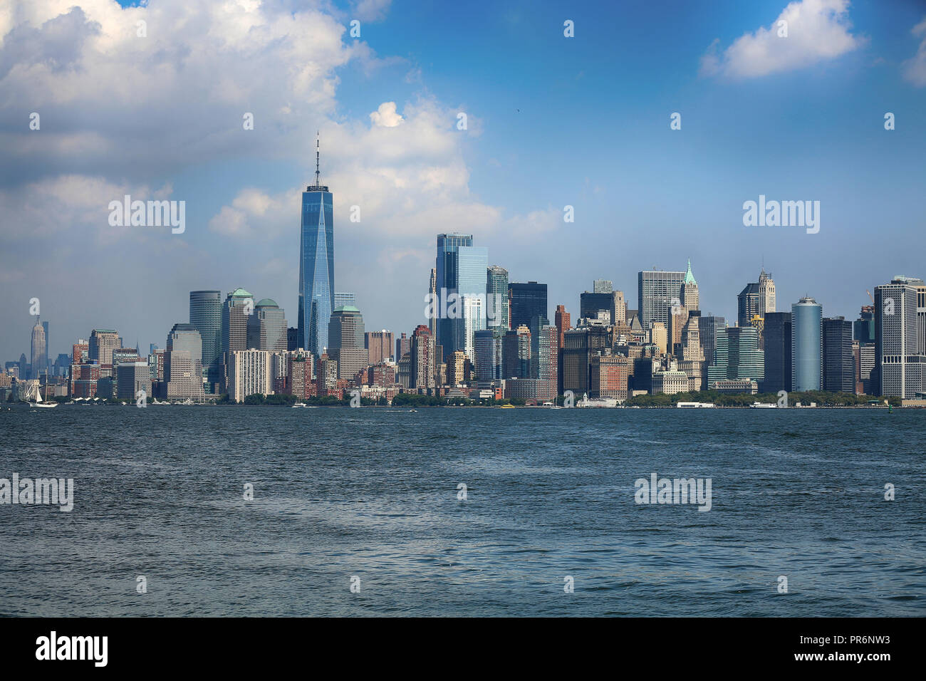 New York City Manhattan Vue aérienne de Liberty Island Banque D'Images