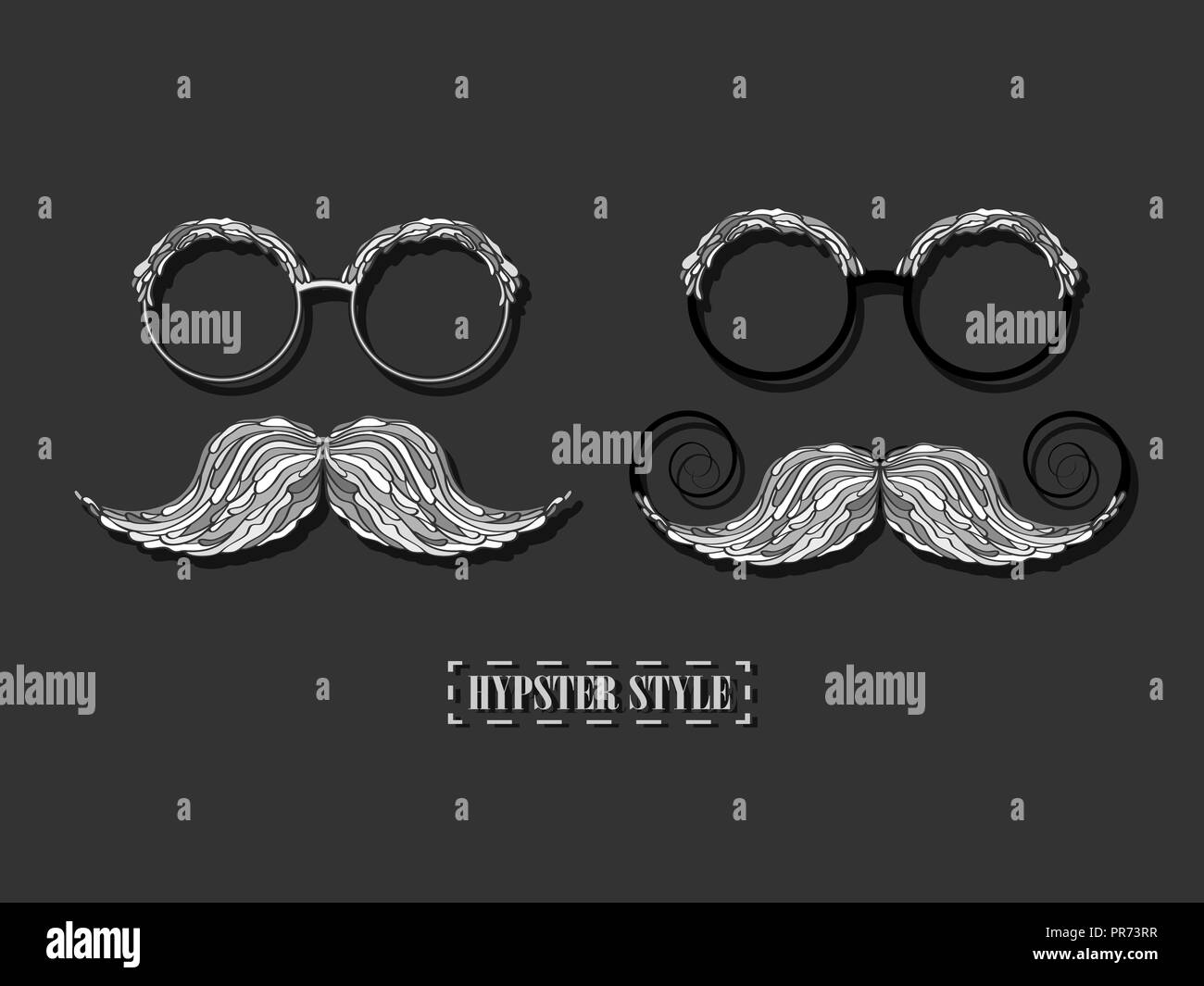Image homme et de verre de la moustache. Vector illustration. Illustration de Vecteur