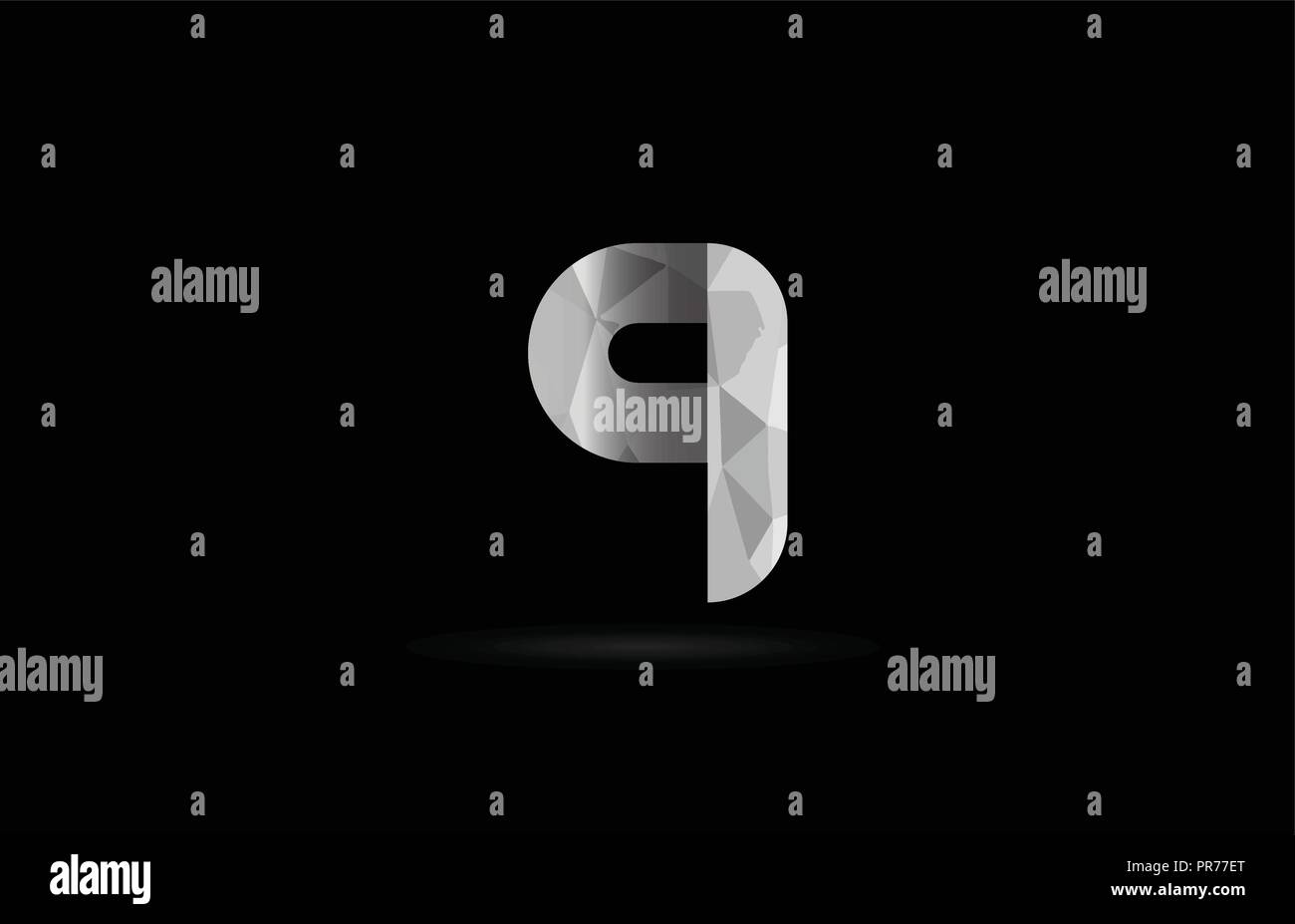 Le noir et blanc numéro 9 logo design adapté pour une société ou entreprise Illustration de Vecteur