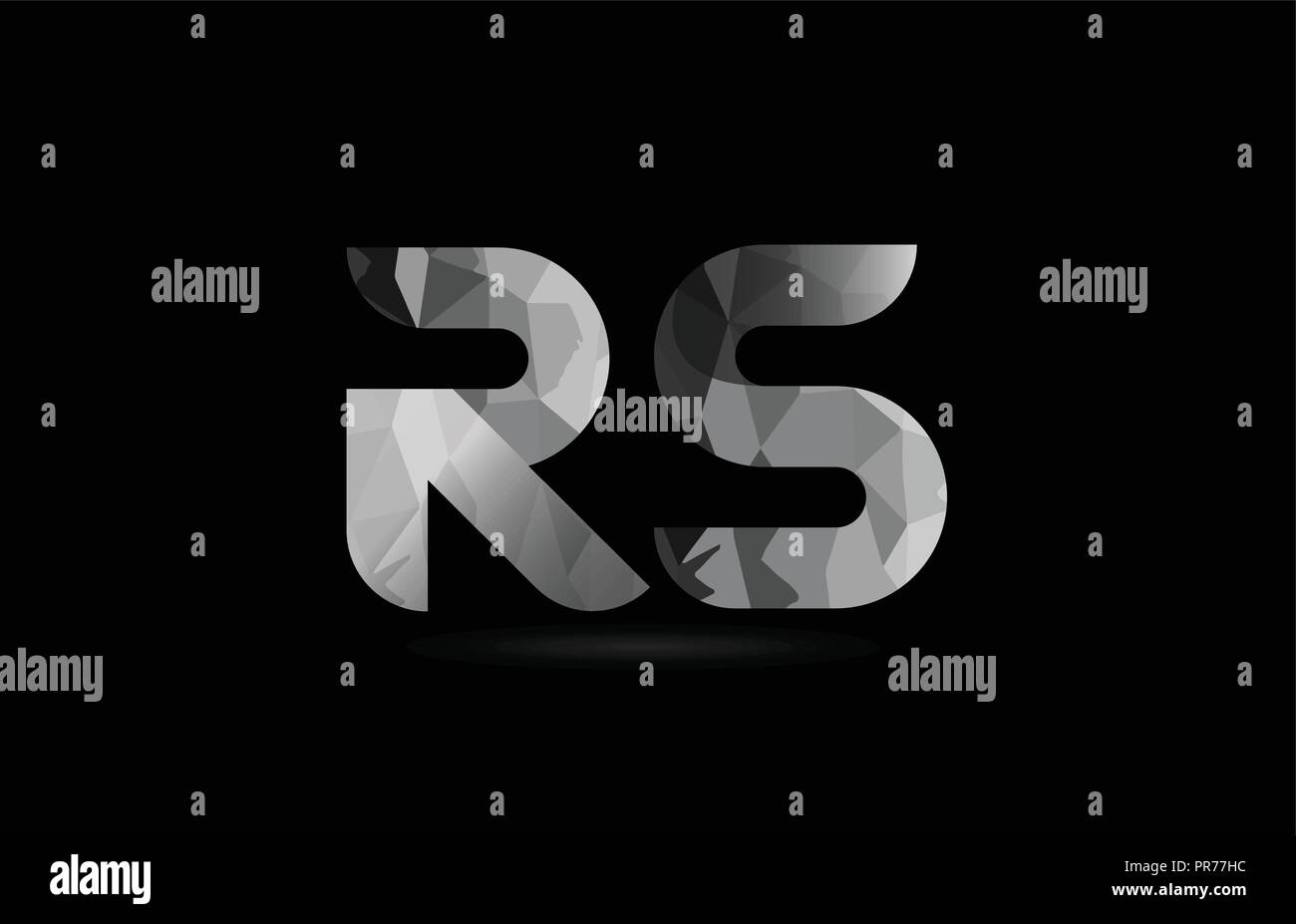 Lettre alphabet noir et blanc logo rs r s design combinaison approprié pour une société ou entreprise Illustration de Vecteur