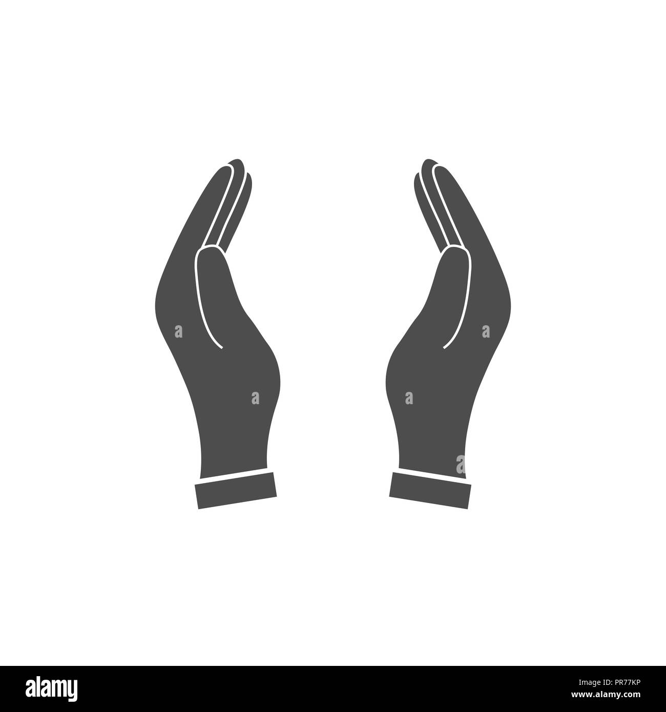 Des mains. Ouvrir la main. Illustration vectorielle, modèle plat. Illustration de Vecteur