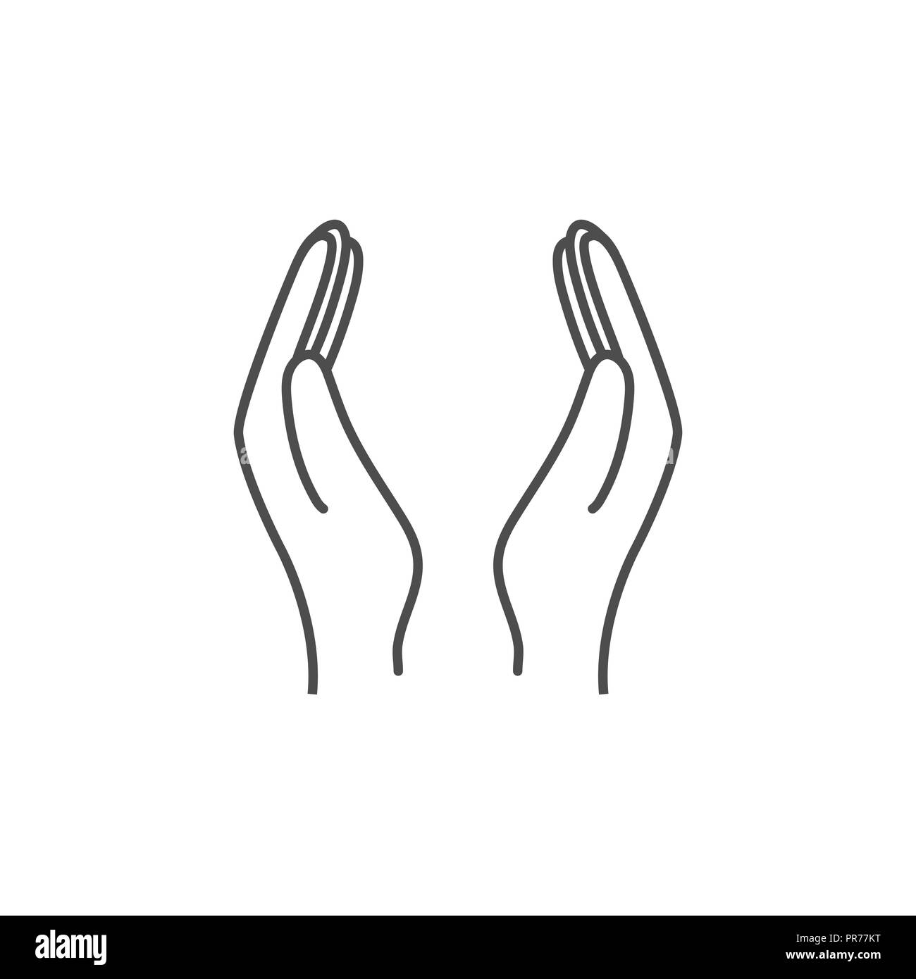 Des mains. Ouvrir la main. Illustration vectorielle, modèle plat. Illustration de Vecteur