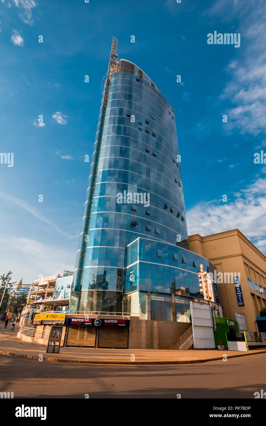 Kigali, Rwanda - le 21 septembre 2018 : Tour de la ville de Kigali et les rues avoisinantes, tôt le matin Banque D'Images