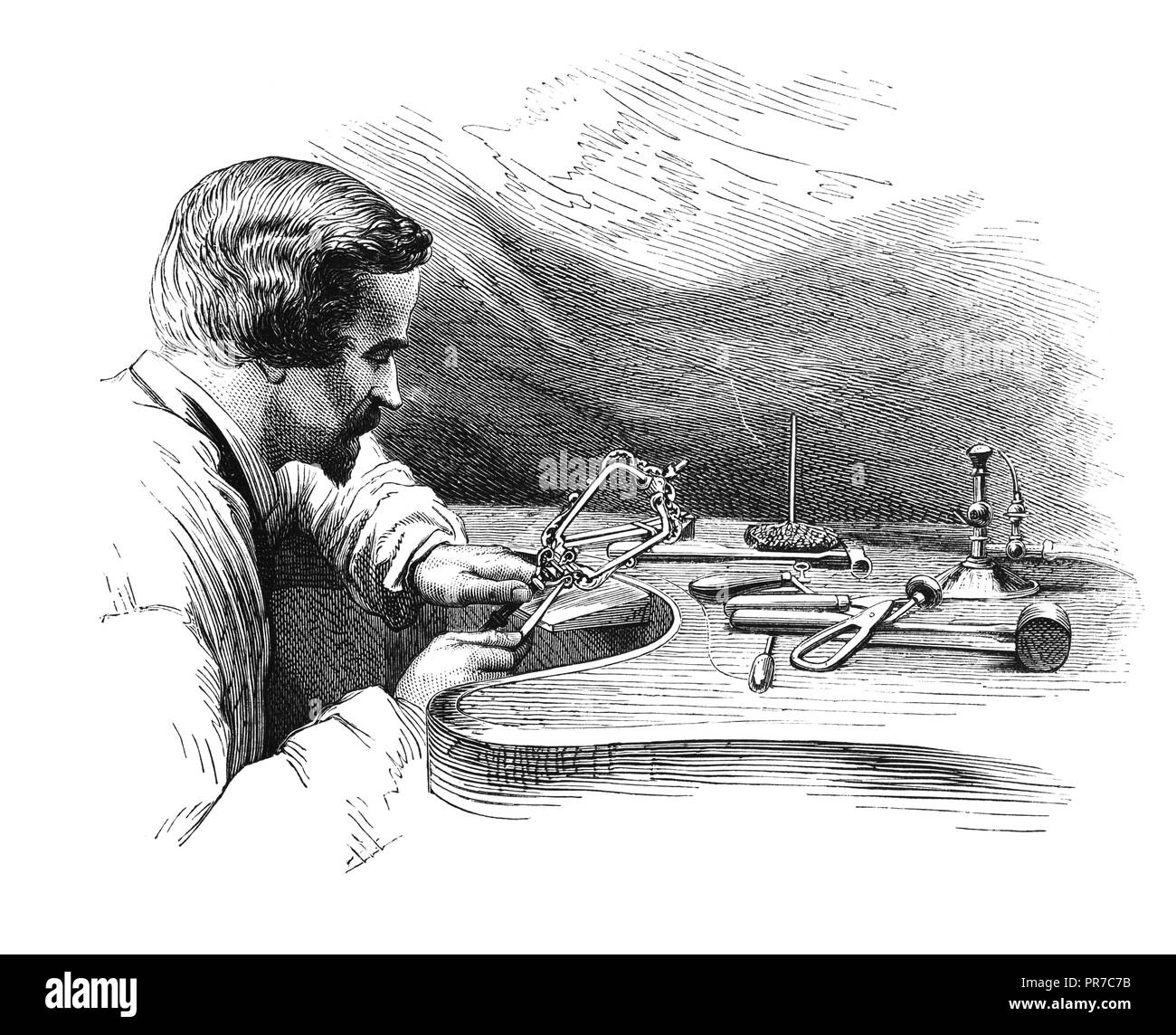 19ème siècle illustration de remplissage - fonctionnement fréquent dans Jewel. Publié dans "Le Magazine pratique, An Illustrated Cyclopaedia d'Industri Banque D'Images