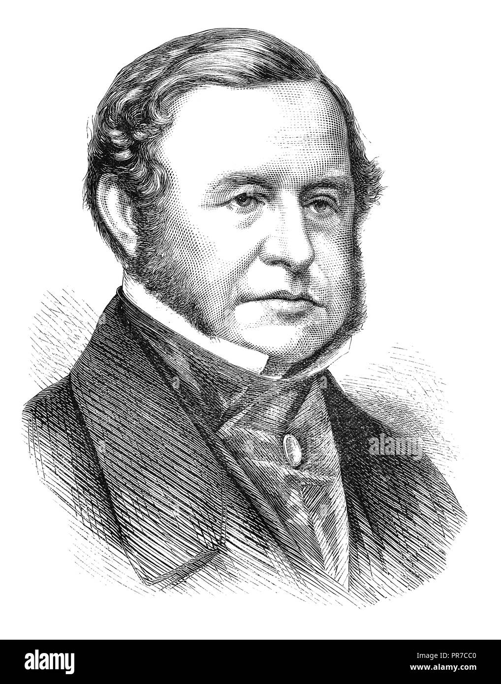 19e siècle portrait de John Vaughan (1799 - 1868) - forge et co-fondateur de la plus grande de toutes les infirmières de l'compagnies sidérurgiques, Bolckow Banque D'Images