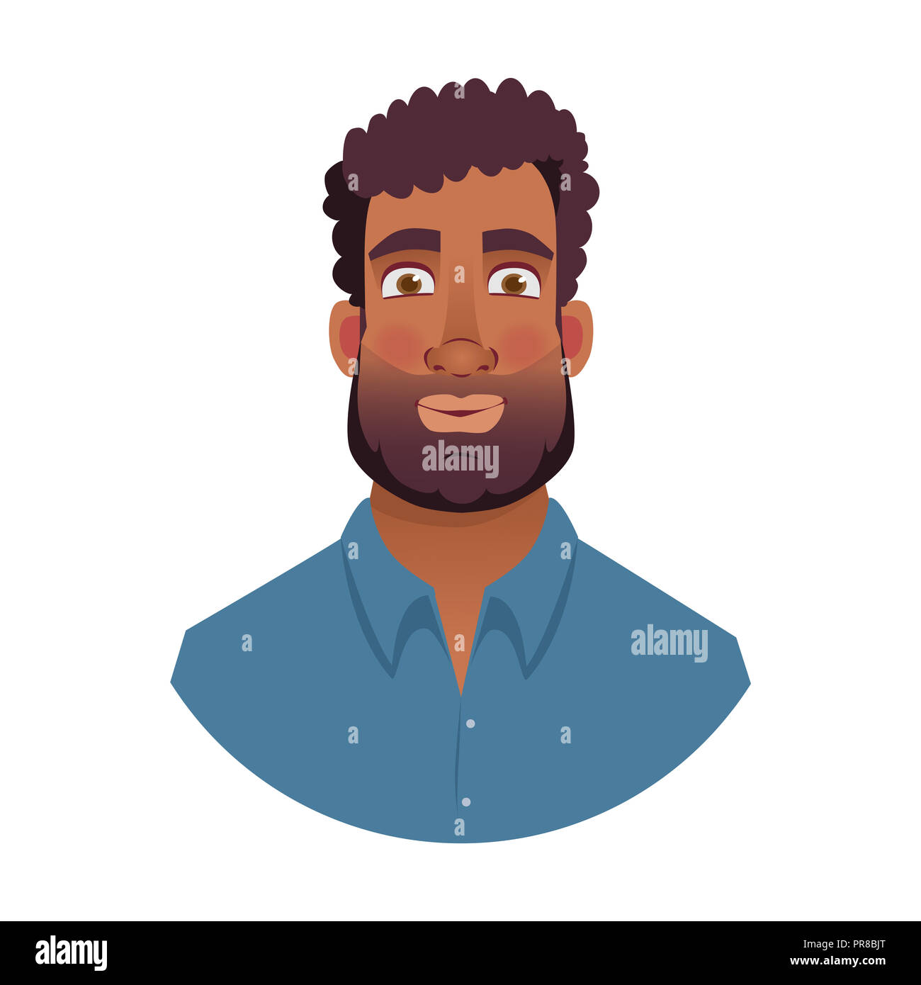 African American man. Portrait d'homme africain d'illustrations. Black Man's face émotionnelle. Banque D'Images