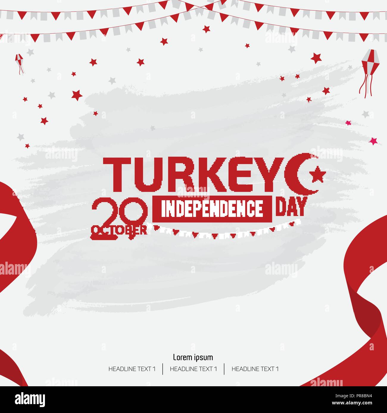 Le jour de l'indépendance de la Turquie Flag Background Illustration vectorielle Illustration de Vecteur