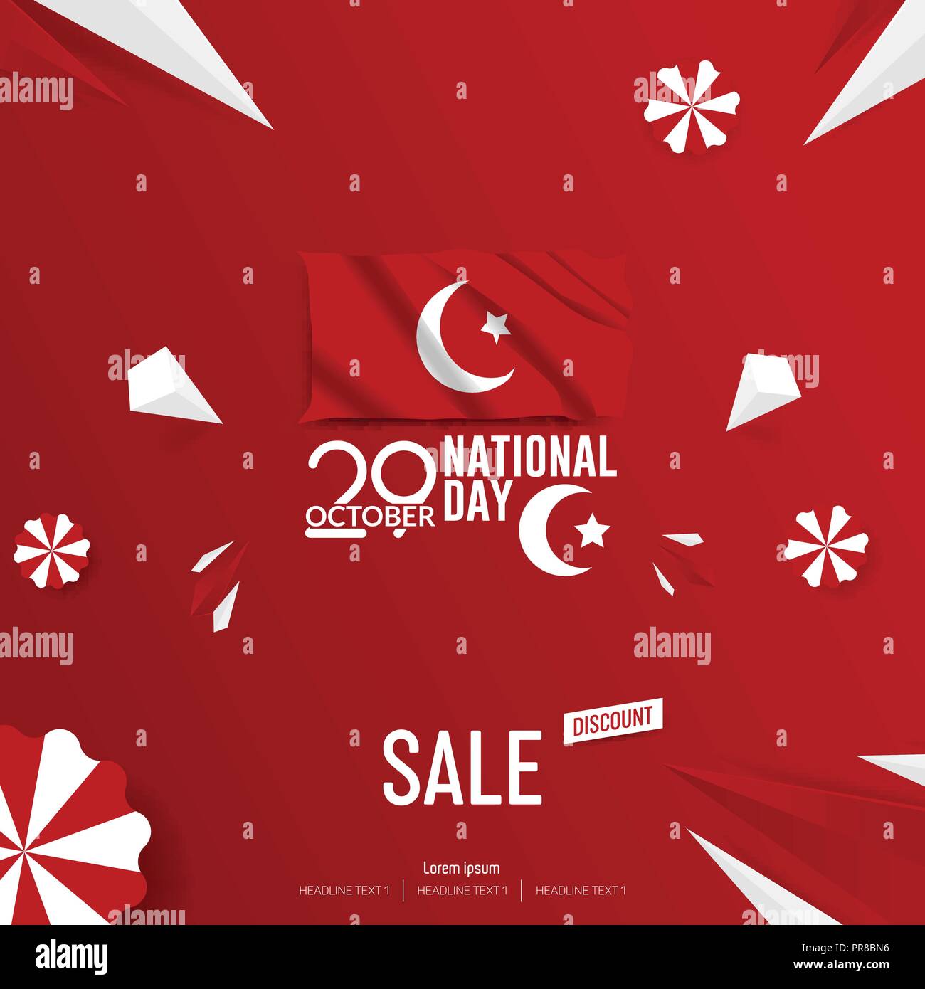 Le jour de l'indépendance de la Turquie Vente Vector Illustration d'arrière-plan Illustration de Vecteur