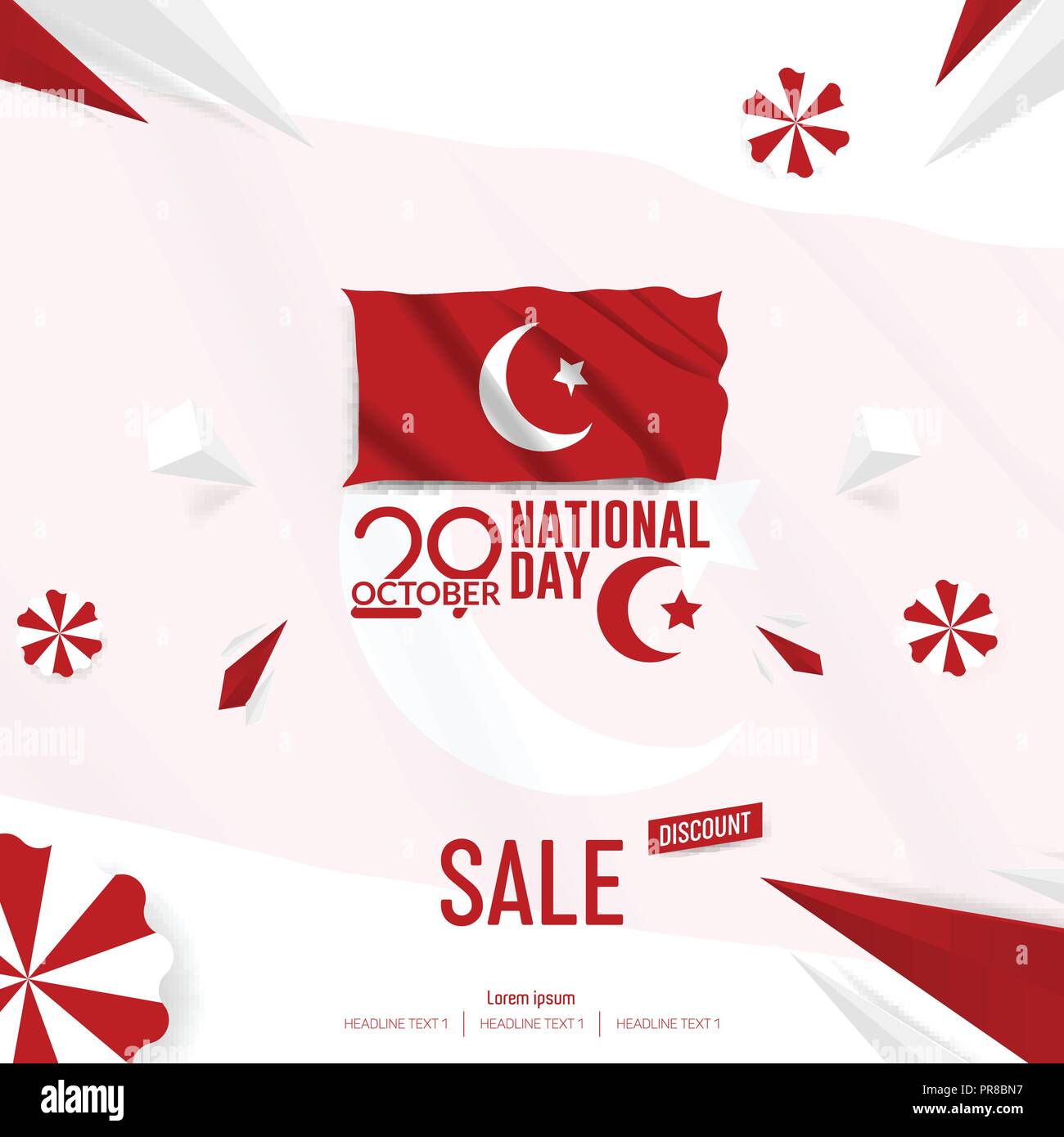 Le jour de l'indépendance de la Turquie Vente Vector Illustration d'arrière-plan Illustration de Vecteur