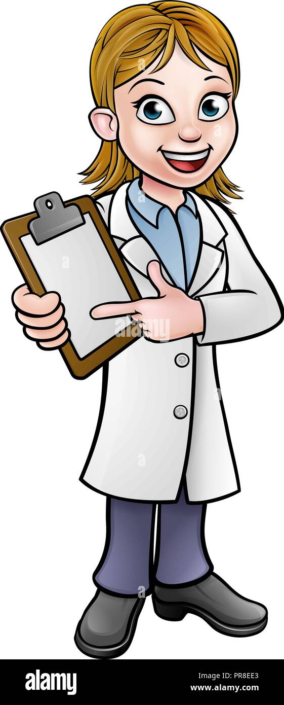 Technicien de laboratoire scientifique ou un cartoon Character Illustration de Vecteur