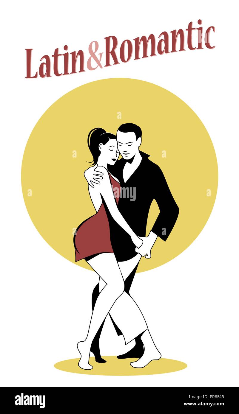Young couple dancing la musique latine : salsa, merengue, bachata Illustration de Vecteur