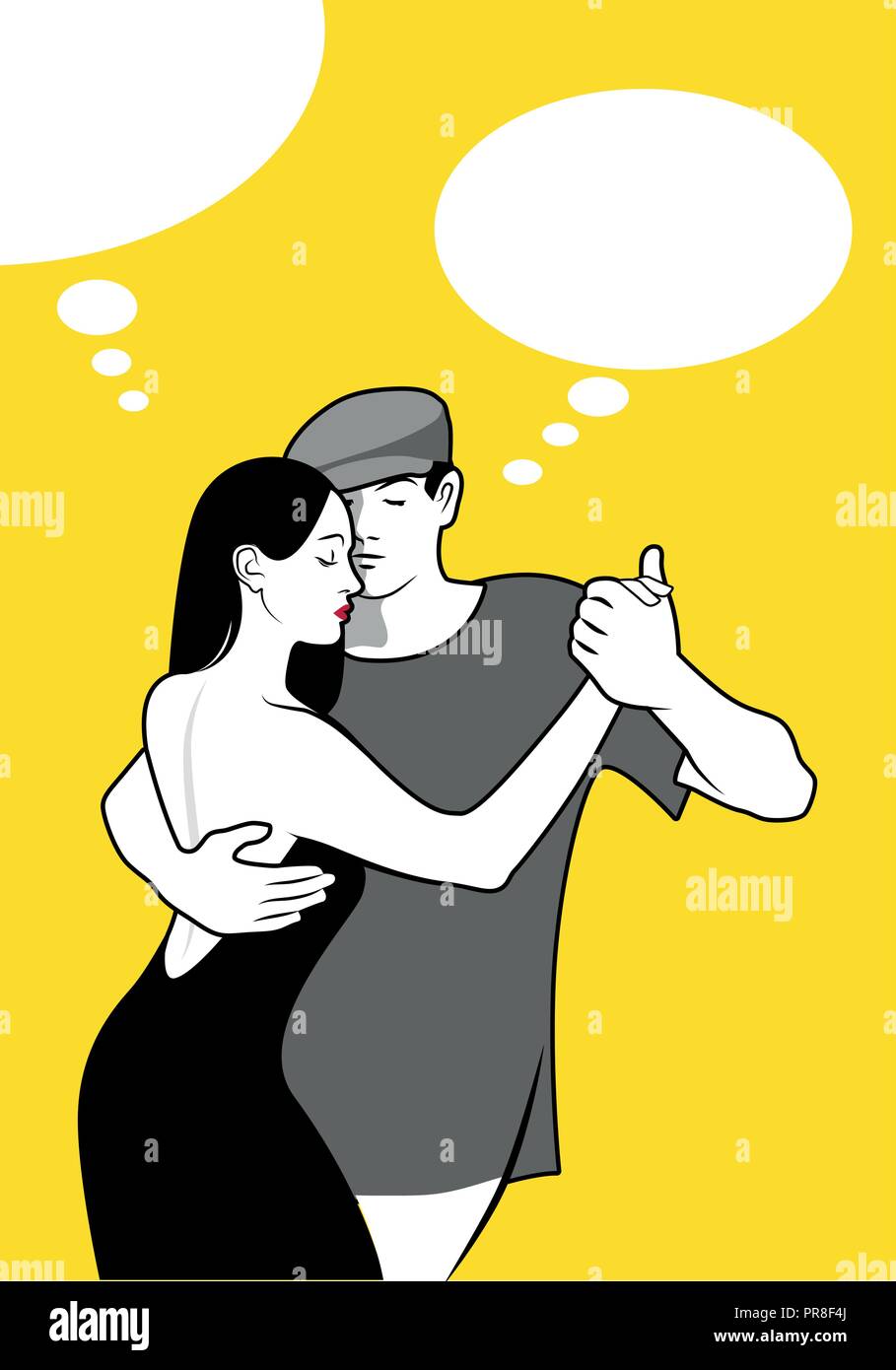 Young couple dancing tango Illustration de Vecteur