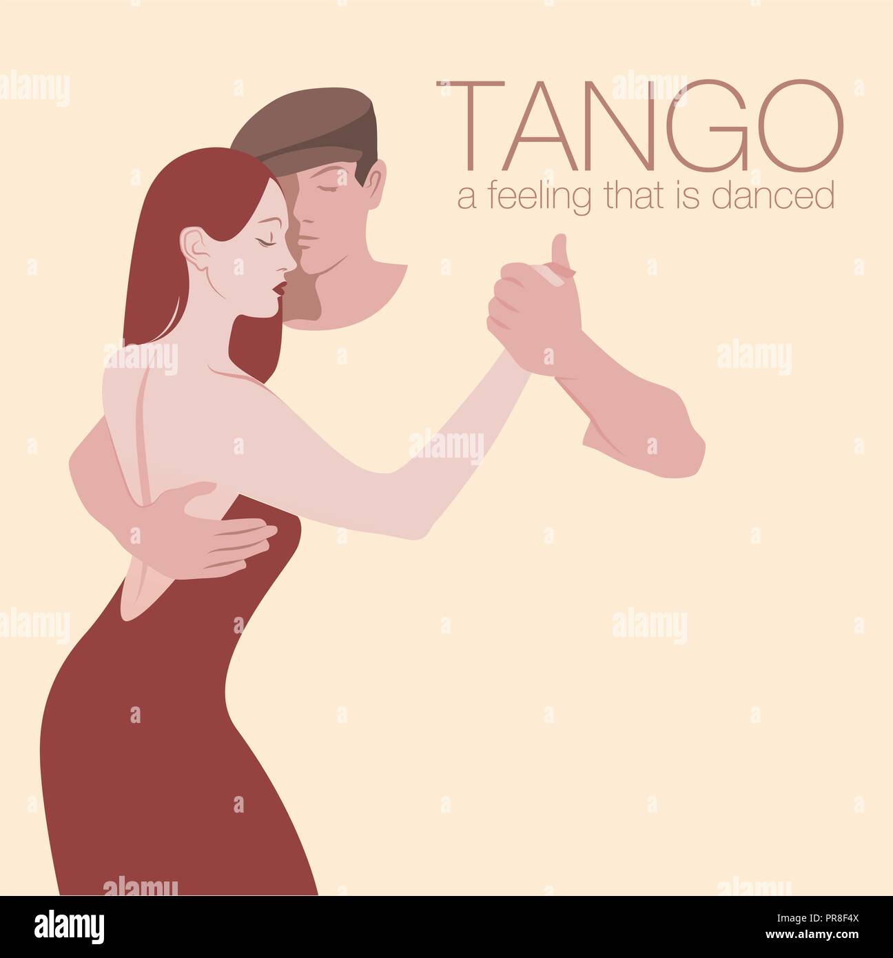 Young couple dancing tango Illustration de Vecteur