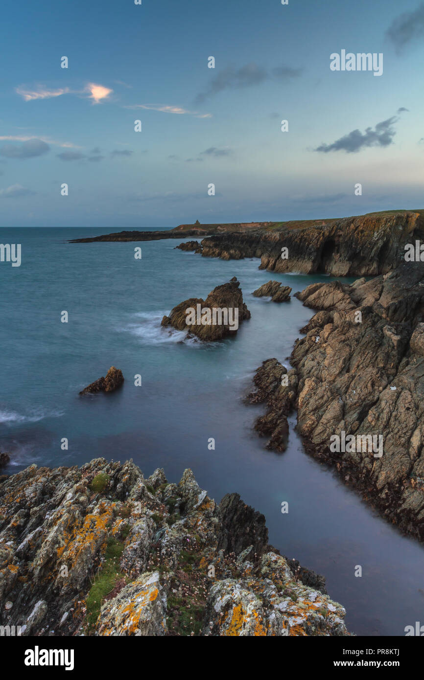 Ysgaden Porth, sur la côte de la péninsule de Llyn, Galles, Royaume-Uni et les pays de Galles Coastal Path Banque D'Images