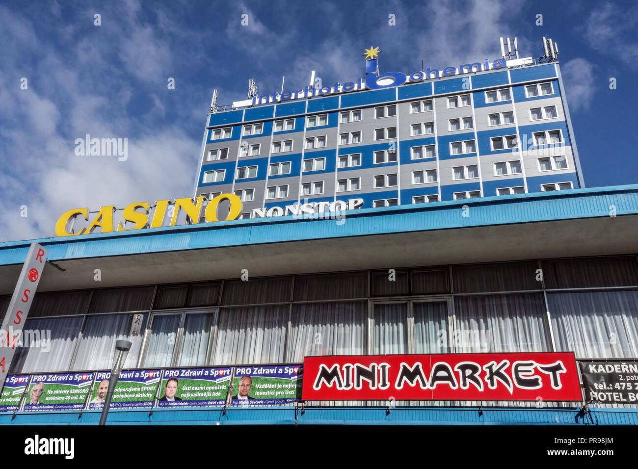 Casino, l'hôtel, le marché, Usti Nad Labem, République Tchèque Banque D'Images