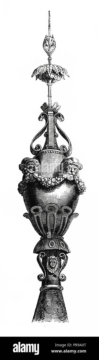 19ème siècle Illustration d'un embout à la rue de l'hôpital n 1, Rouen, France. Dessins originaux publiés dans le magasin Pittoresque par M. A. Lachev est Banque D'Images